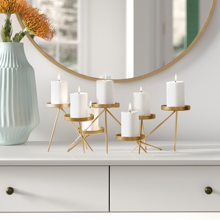 6.5" Brass Tabletop Candelabra