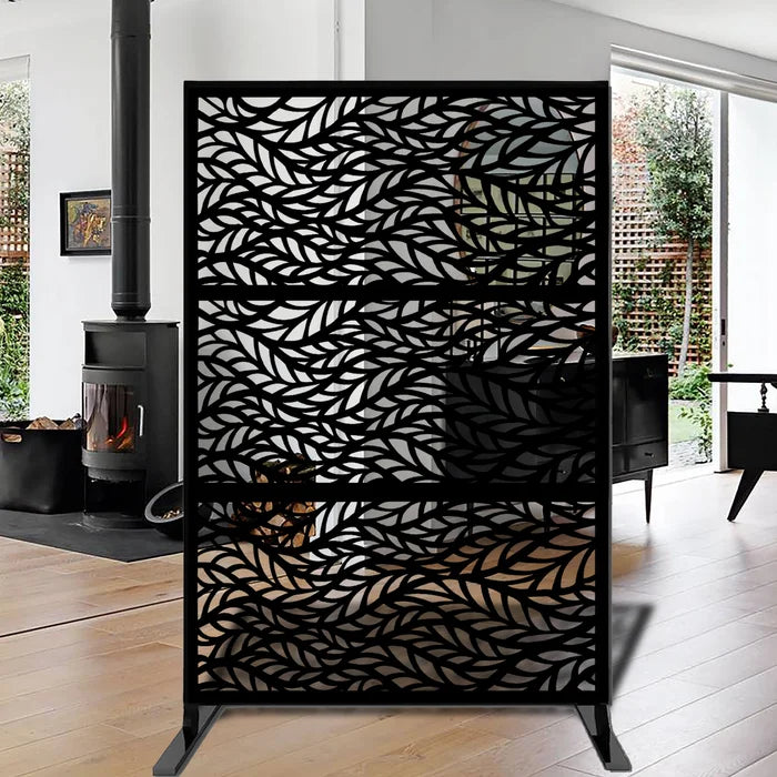 6.5 ft. H x 4 ft. W Laser Cut Metal Privacy Screen, (Set of 3)