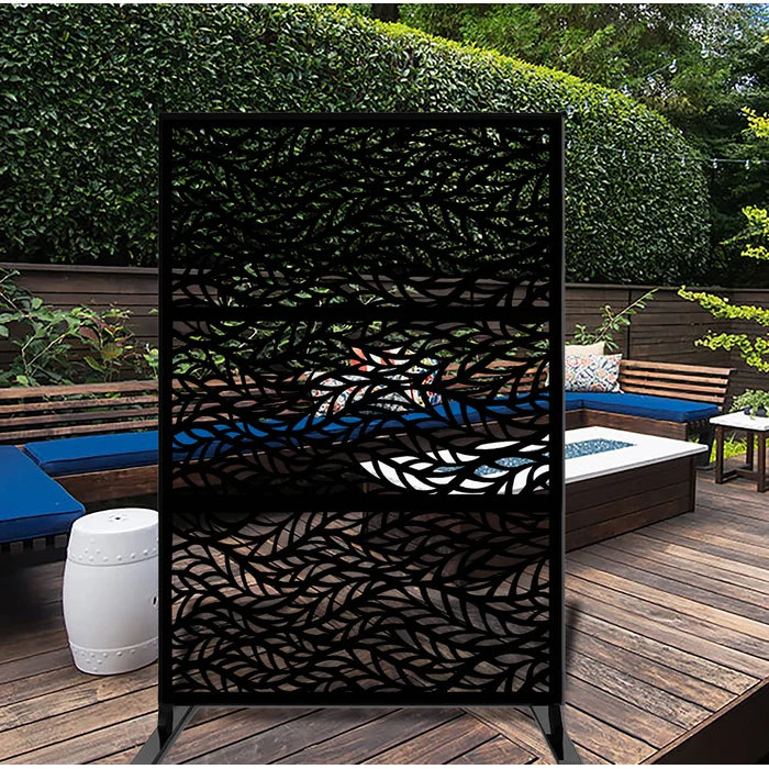 6.5 ft. H x 4 ft. W Laser Cut Metal Privacy Screen, (Set of 3)