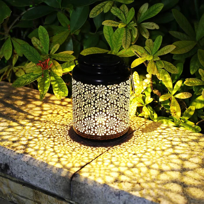 6.7" Solar Powered Integrated LED Outdoor Lantern, (Set of 2)