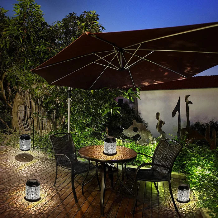 6.7" Solar Powered Integrated LED Outdoor Lantern, (Set of 2)