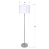 60-inch Slim-bodied Contemporary Metal Floor Lamp with Fancy Shade - Brushed Nickel w/ White Butterfly Shade, MG328