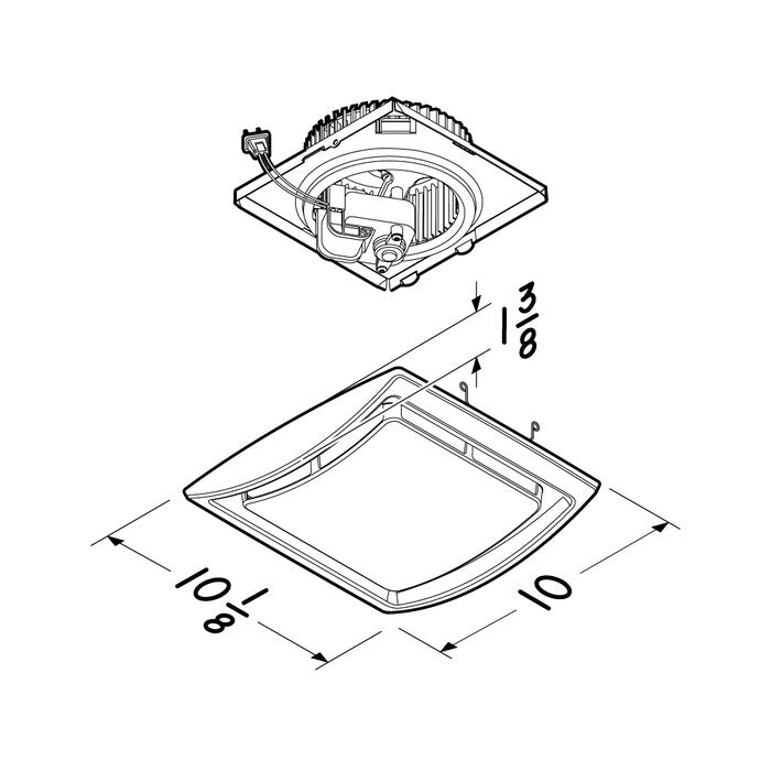 60 CFM Energy Star Bathroom Fan with Light EE1054