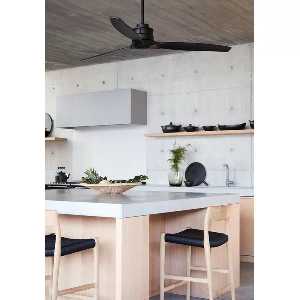 Black 60'' Harborough 3 - Blade Propeller Ceiling Fan with Remote Control