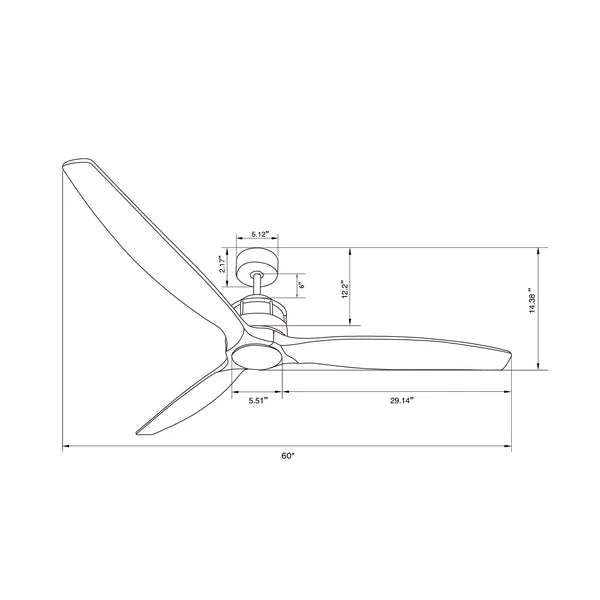 Black 60'' Harborough 3 - Blade Propeller Ceiling Fan with Remote Control
