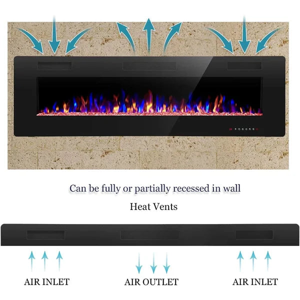 60'' W Electric Fireplace