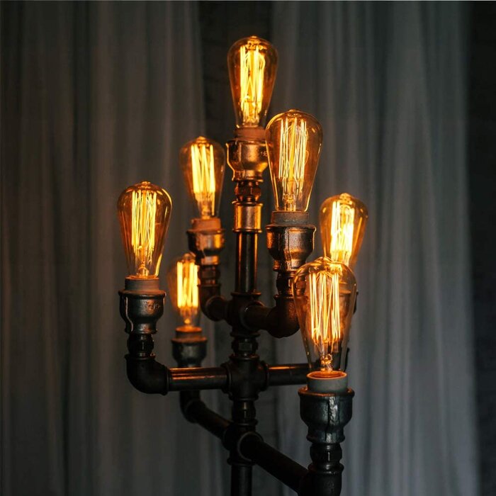 60 Watt, ST64 Incandescent, Dimmable Light Bulb, Warm Amber (2700K) E26/Medium (Standard) Base (Set of 6)