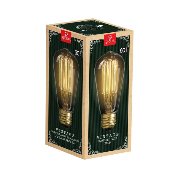 01321 60 Watt (60 Watt Equivalent), ST19 Incandescent, Dimmable Light Bulb, Warm White (2200K) E26/Medium (Standard) Base, set of 3