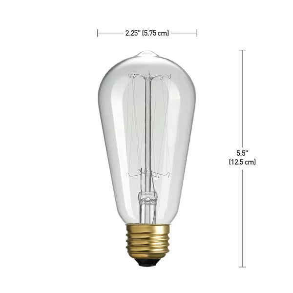 01321 60 Watt (60 Watt Equivalent), ST19 Incandescent, Dimmable Light Bulb, Warm White (2200K) E26/Medium (Standard) Base, set of 3