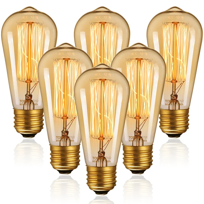 60 Watt (60 Watt Equivalent) ST64 Incandescent Dimmable Light Bulb (Set of 4)
