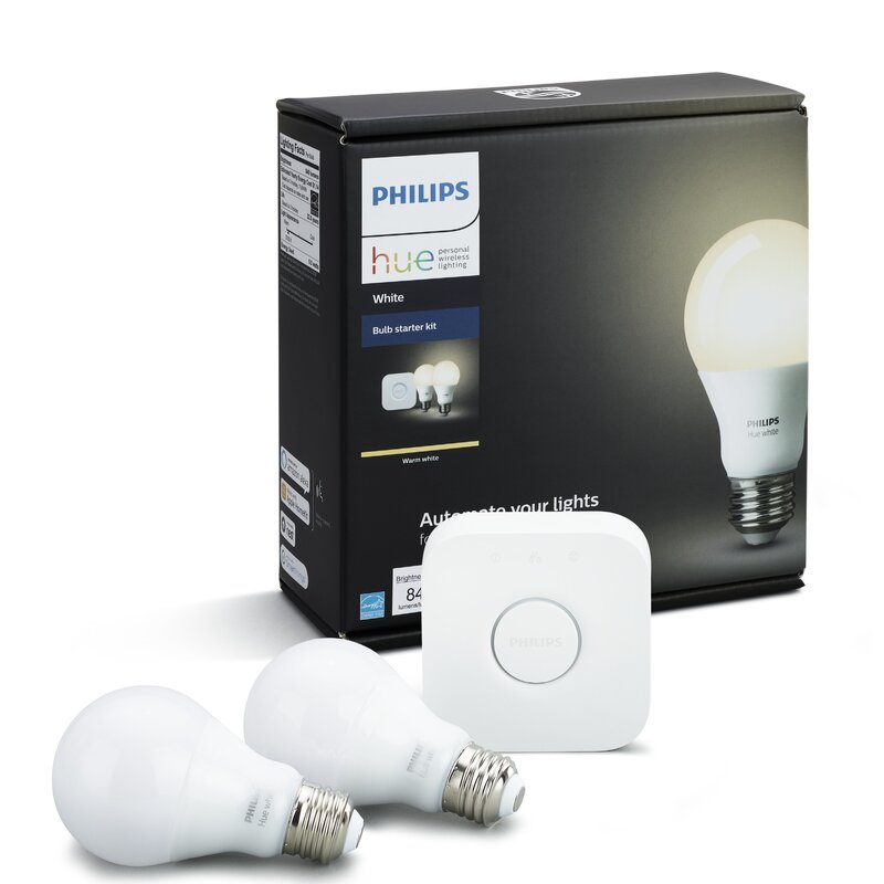 60 Watt Equivalent Philips Hue, A19 LED Smart, Dimmable Light Bulb, Warm WhiteE26/Medium (Standard) Base (Set of 2) K8310