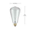 60 Watt Incandescent Equivalent Wattage, ST19 Dimmable Light Bulb Warm White (2200k) E26/Medium (Standard) Base
