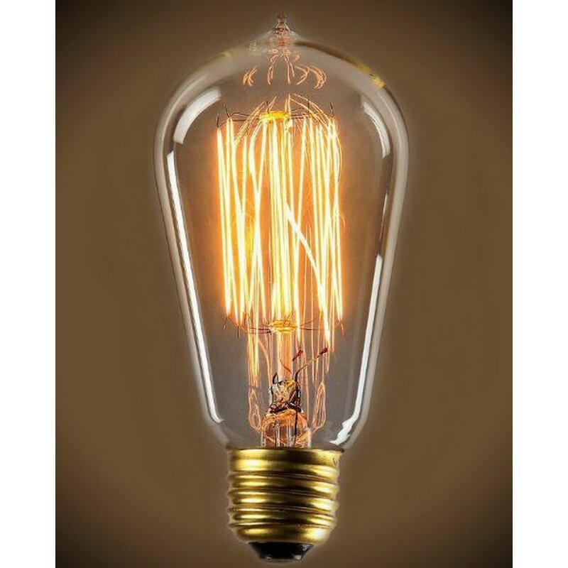 60 Watt ST18 Incandescent Non-Dimmable Light Bulb Warm White (2200K) E26/Medium (Standard) Base (SET OF 2)