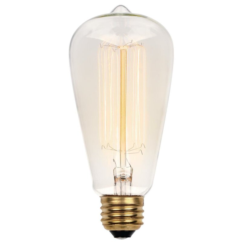413200 60 Watt, ST20 Incandescent, Dimmable Light Bulb, Vintage Yellow (2200K) E26/Medium (Standard) Base (SET OF 5) B34-HS168
