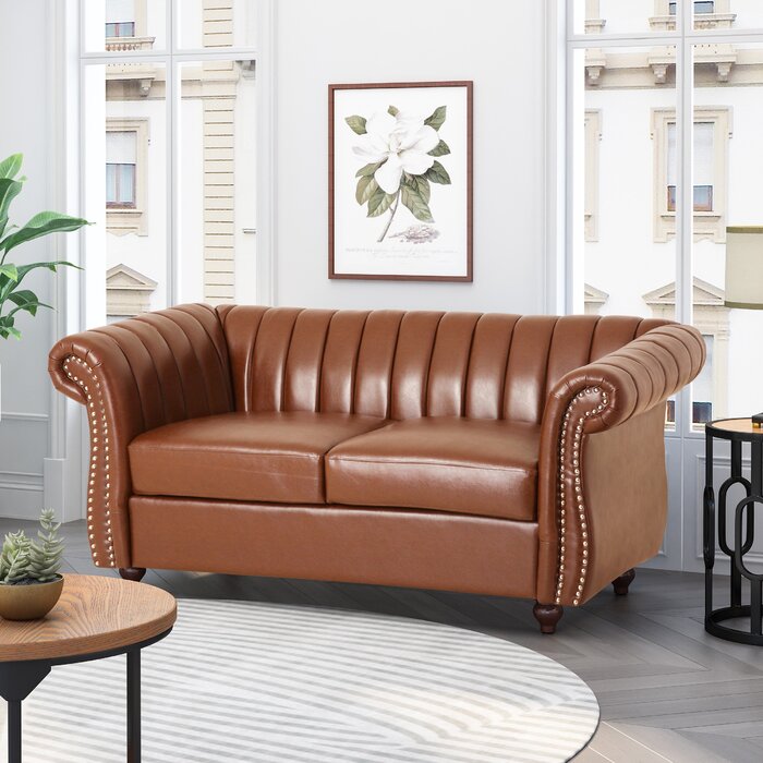 61.75'' Vegan Leather Loveseat (comes assembled)