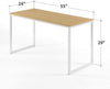 ZINUS Jennifer 55 Inch White Frame Desk / Computer Workstation / Office Desk / Dining Table / Easy Assembly, Natural