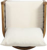 Burchett Teak Brown Removable Cushions Wood Outdoor Lounge Chair with White Cushion