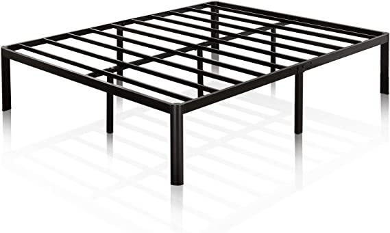 16 Inch Metal Platform Bed Frame / Steel Slat Support / No Box Spring Needed / Easy Assembly, King