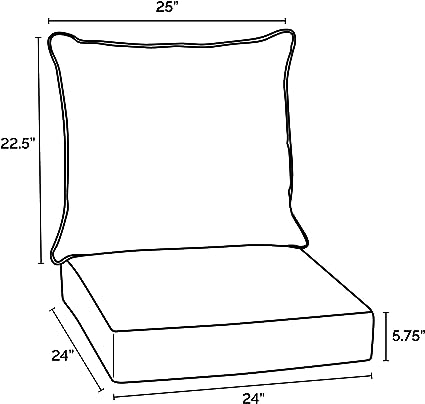 24 in. x 24 in. 2-Piece Deep Seating Outdoor Lounge Chair Cushion in Sapphire Alana Tile