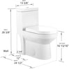 DeerValley DV-1F52812 Modern Small One-Piece Toilet, Compact Bathroom Tiny Mini Commode Water Closet Dual Flush Concealed (White)