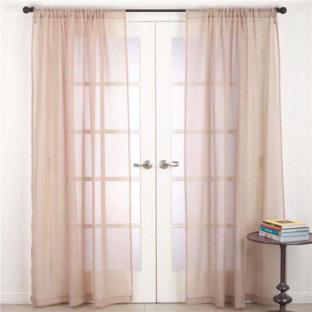 Zephyr Rod Pocket Sheer Window Curtain Panel, (1 set of 2), LC418