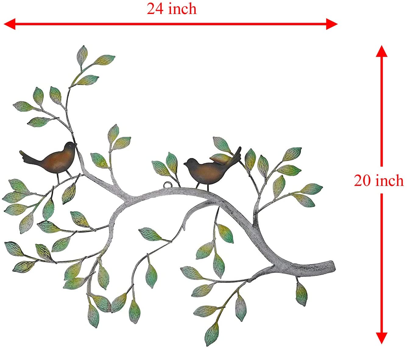 24 in Branches w/Birds Decorative Metal Wall Decor
