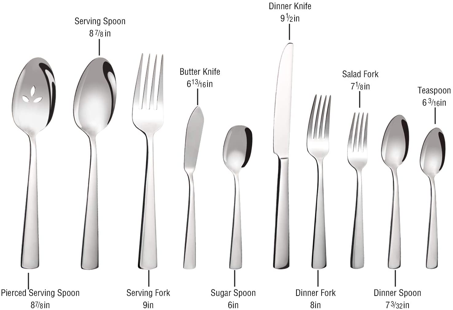 88-Piece Silverware Flatware Cutlery Set in Ergonomic Design Size and Weight, Durable Stainless Steel Tableware Service for 8, Dishwasher Safe