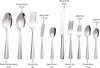 45-Piece Silverware Flatware Cutlery Set in Ergonomic Design Size and Weight, Durable Stainless Steel Tableware Service for 8, Dishwasher Safe