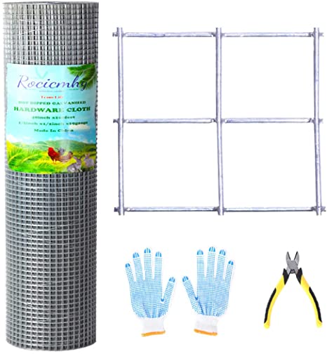48x100 Hardware Cloth 1/2 Inch 19Ga,Chicken Coop Wire,Hot Dipped Galvanized Wire Mesh Roll, Chicken Wire Fence Rolls, Welded Wire Fencing, Chicken Wire Fencing, Concrete Wire Mesh , rabbit wire