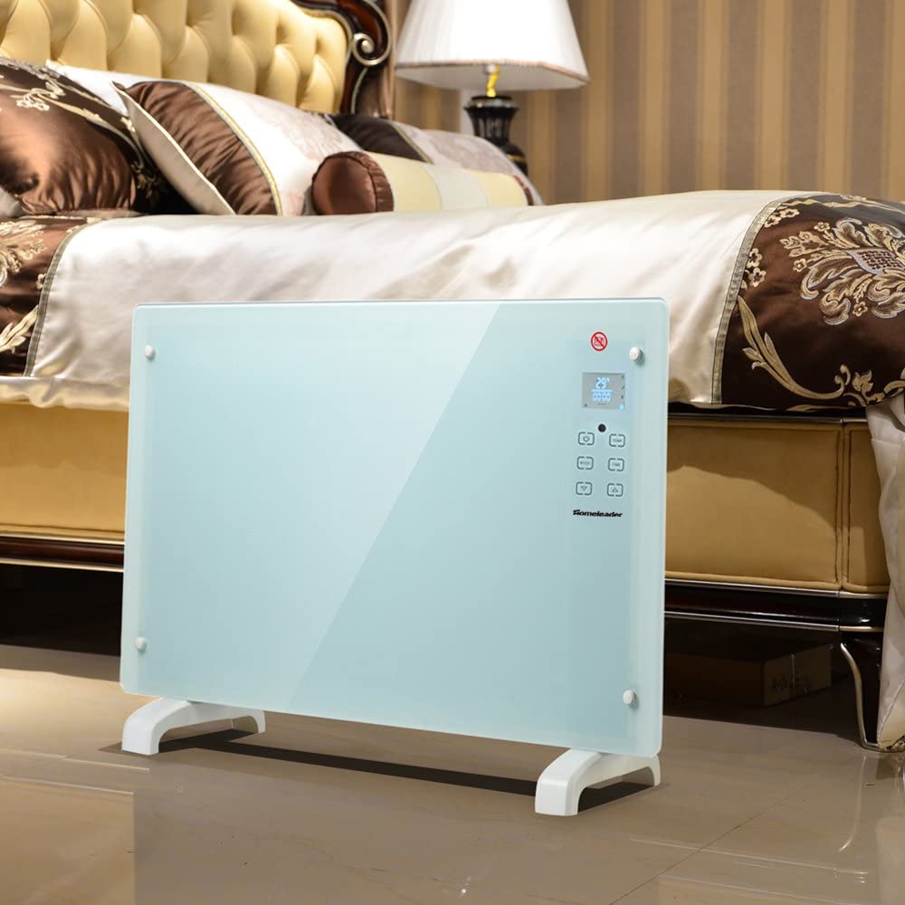 1,500 Watt Electric Panel Heater with LED Screen and Remote, White (#K5894)