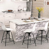 Bar Stools Set of 4 Swivel Bar Stool Counter Height Stools Barstools with Plastic Backs & Metal Base (Swivel 30 inch, White)