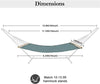 14 FT Quick Dry Hammock with Double Size Solid Wood Spreader Bar Outdoor Patio Yard Poolside Beach Hammock with Chains, Waterproof and UV Resistance, 2 Person 450 Pound Capacity