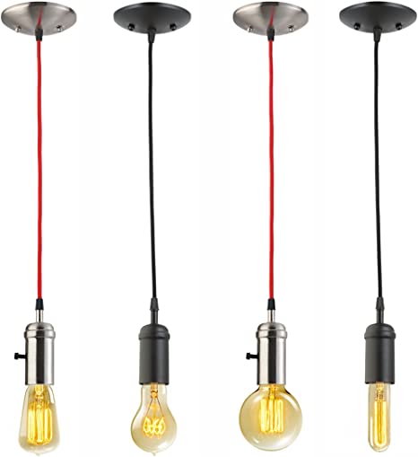 60W Vintage Edison A19 Quad Loop Incandescent Filament Light Bulb, E26 Base, 245 Lumens, (Set of 12)