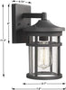 Bestshared Outdoor Wall Mount Light Fixture, 1-Light Wall Sconce Mounted Light, Exterior Wall Lantern with Seeded Glass Shade (Black)