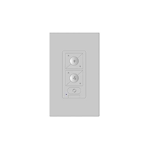 6 Speed Bluetooth Ceiling Fan Wall Control with Single Pole Wallplate in White