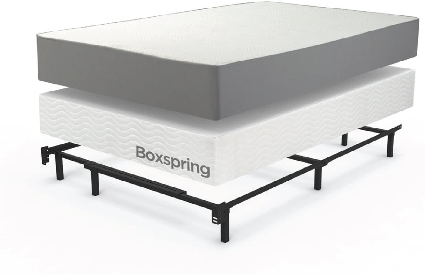 Zinus Michelle Compack Adjustable Steel Bed Frame, for Box Spring and Mattress Set, Fits Full to King, universal KB2588-A4-B3-P1