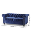 61'' Velvet Rolled Arm Chesterfield Loveseat KB1039