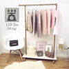BOSURU Industrial Pipe Clothing Rack Wooden Garment Rack with Shelves Retail Clothes Display Racks for Boutiques Gold