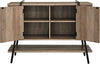 46.5 x 17.7 x 35H Mid Century Server with Stone Grey Distressed Finish