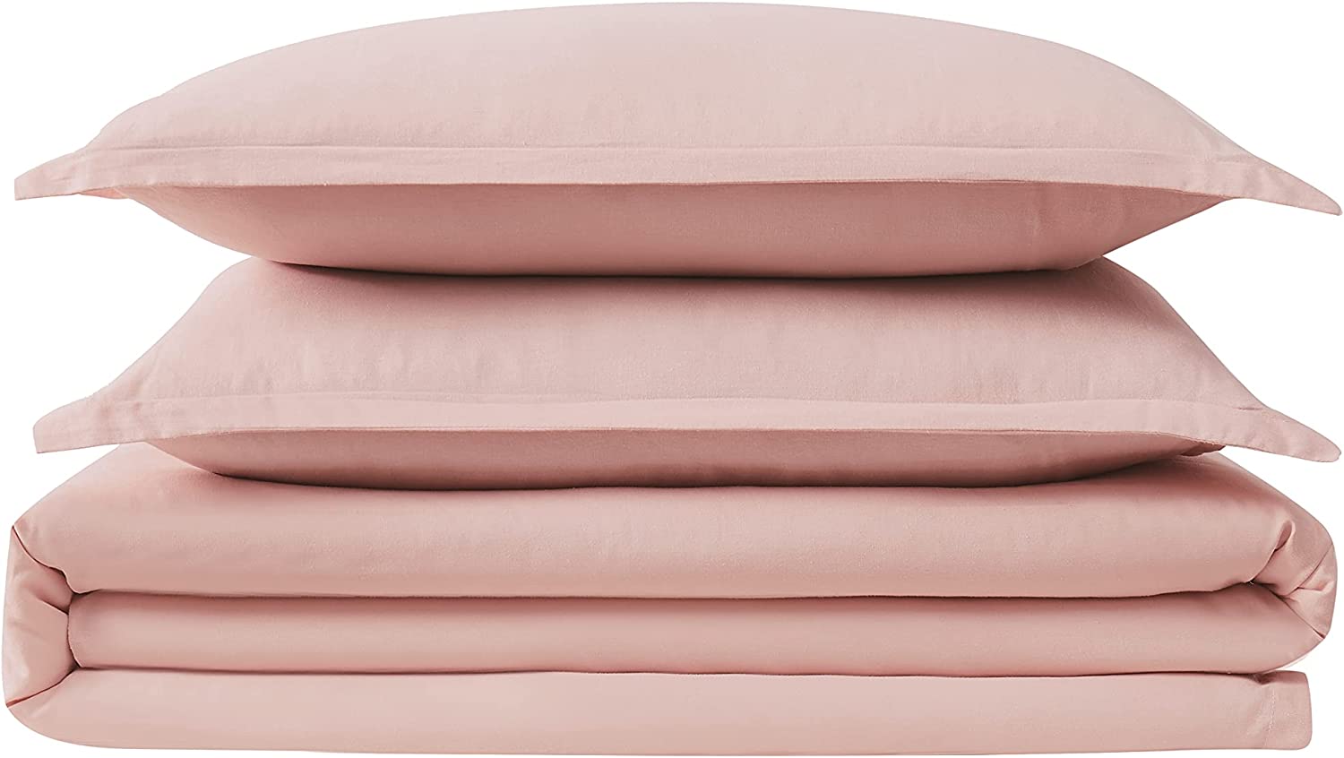 3 Piece Queen Duvet and Sham Set Quick Drying, Breathable Cotton Linen Blend Blush