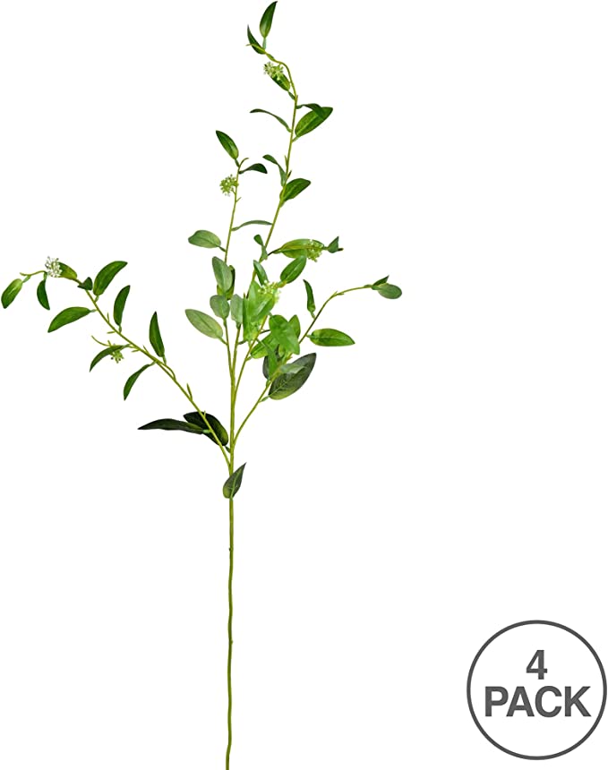 40" Artificial Green Eucalyptus Spray - Multi Purpose Decoration For Home Office Living Room Decor - 8 Pack