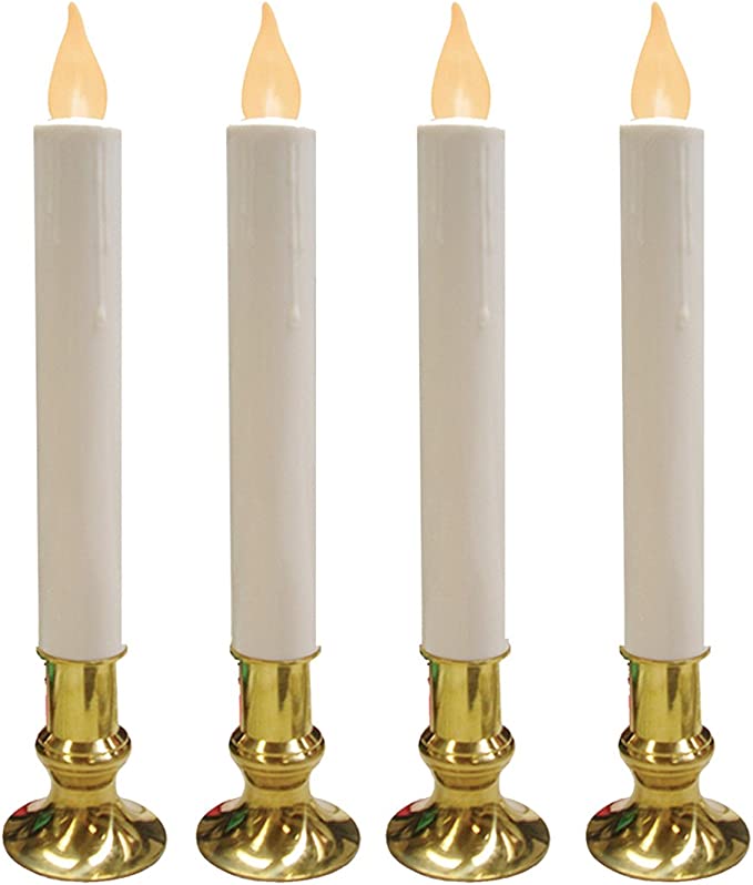 Battery Operated 9-Inch Simple on LED Candle, 4 Pack
