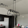 Black Modern Kitchen Island Lighting Farmhouse Chandelier Industrial Ceiling Light Fixtures for Kitchen, Dining Room, Living Room, Bar, Foyer (5-Light)