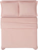 3 Piece Queen Duvet and Sham Set Quick Drying, Breathable Cotton Linen Blend Blush