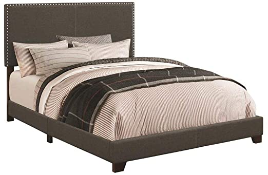 Gray Upholstered complete CAL KING bed #CR2258