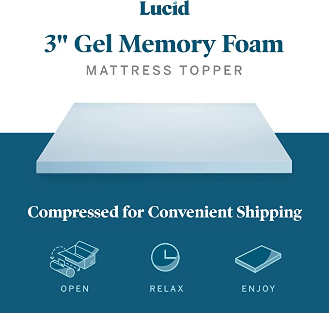 3 Inch Mattress Topper California King - Gel Infused Memory Foam – Memory Foam Mattress Topper California King – Ventilated Design – CertiPur Certified