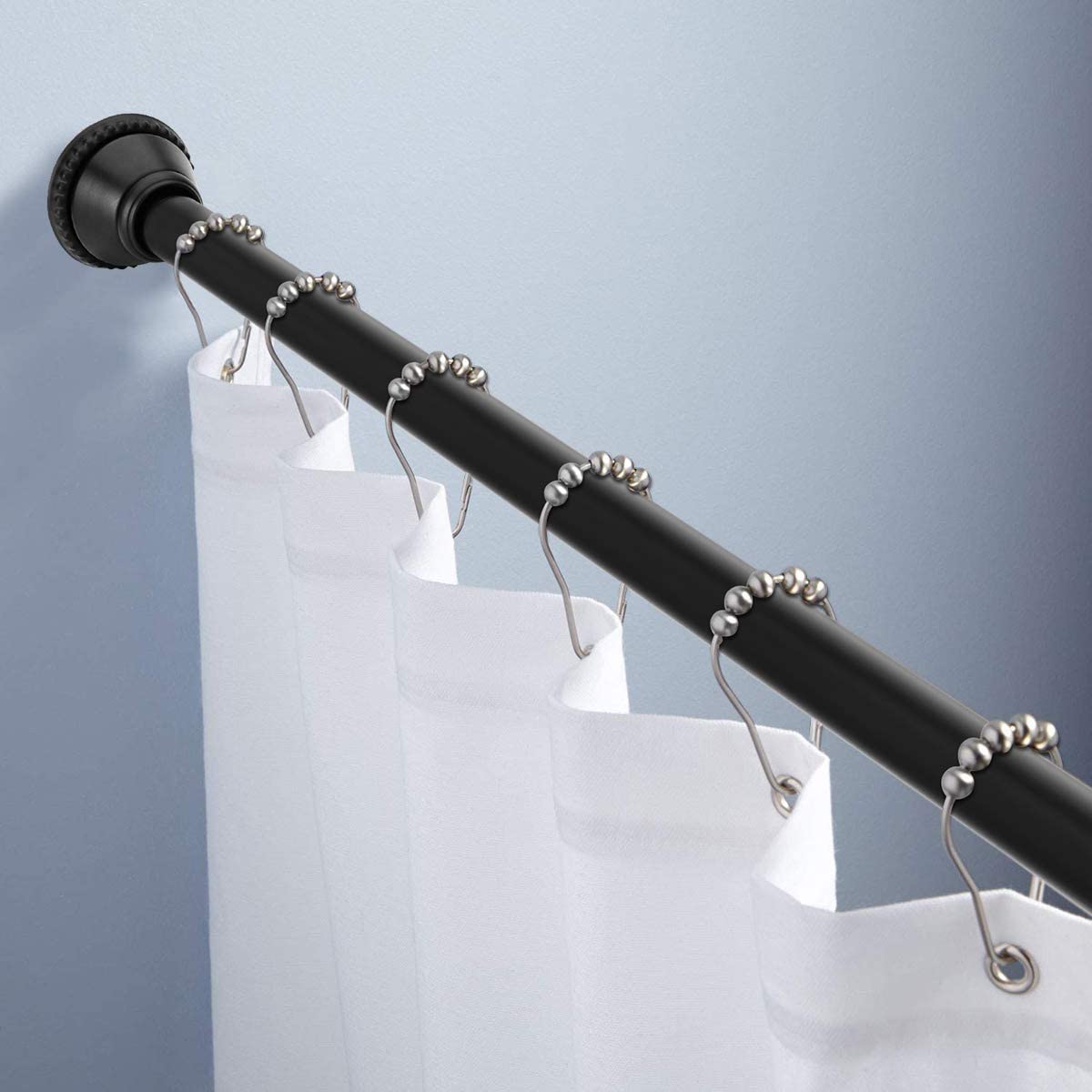 Black Shower Curtain Tension Rod Adjustable Shower Rod Black K8777