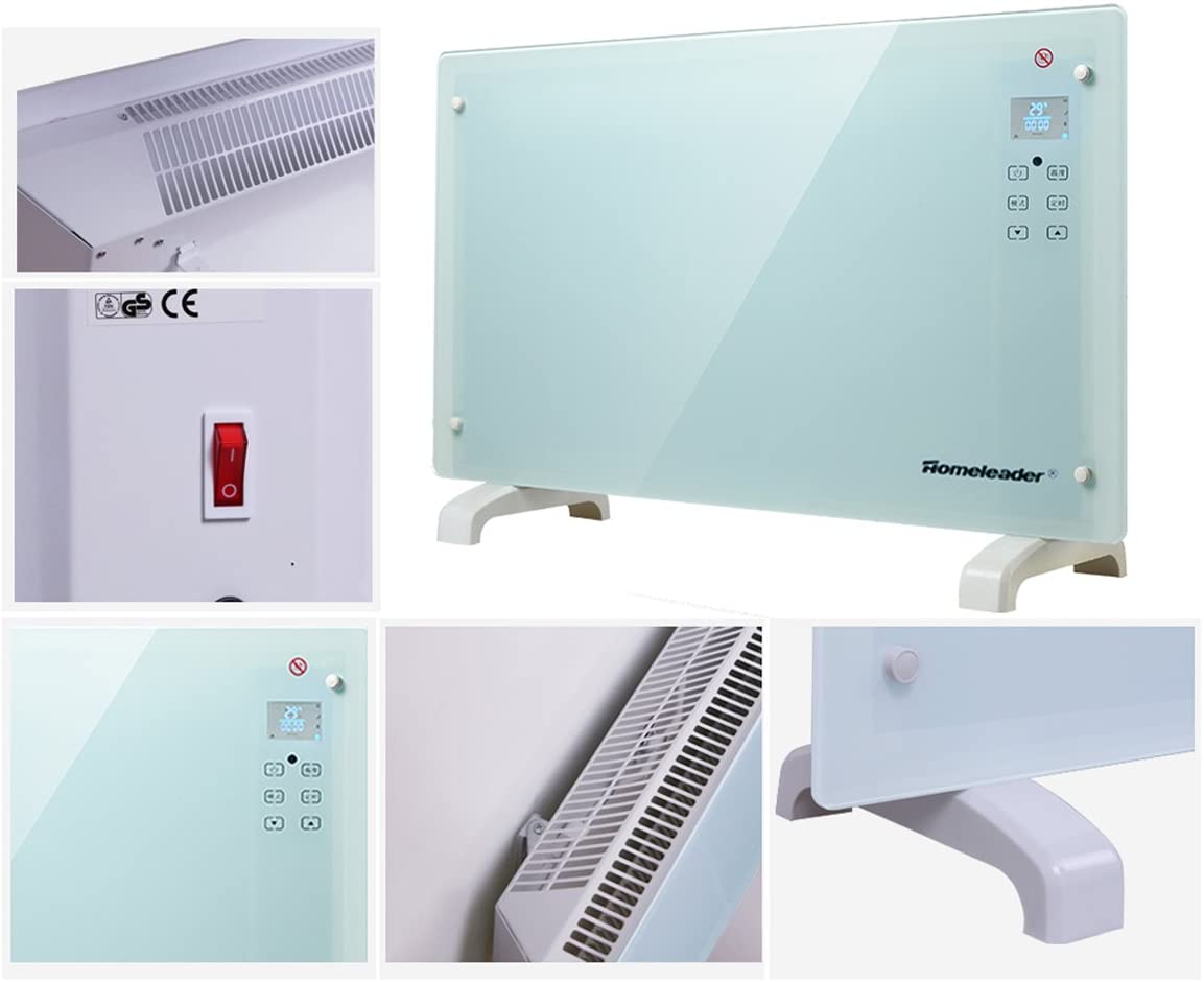 1,500 Watt Electric Panel Heater with LED Screen and Remote, White (#K5894)