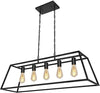 Black Modern Kitchen Island Lighting Farmhouse Chandelier Industrial Ceiling Light Fixtures for Kitchen, Dining Room, Living Room, Bar, Foyer (5-Light)