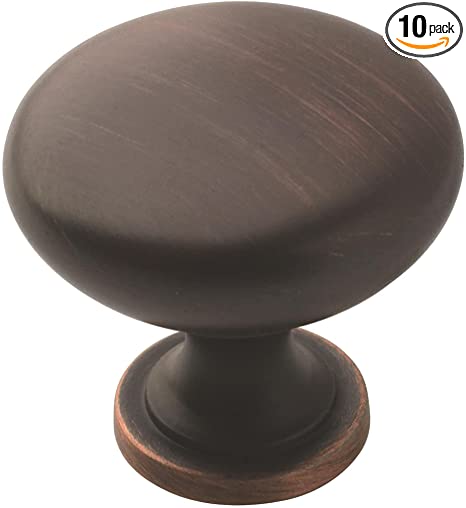 Cabinet Knob | Oil Rubbed Bronze | 1-1/4 inch (32 mm) Diameter | Edona | 10 Pack | Drawer Knob | Cabinet Hardware